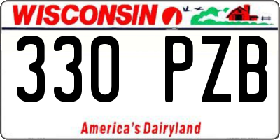 WI license plate 330PZB