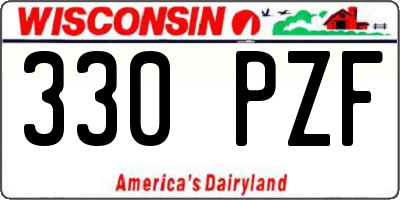 WI license plate 330PZF
