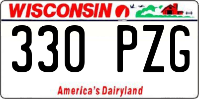 WI license plate 330PZG