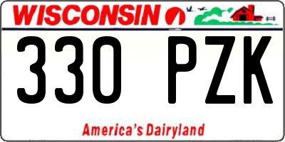 WI license plate 330PZK