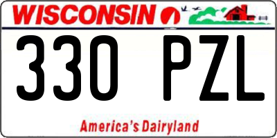 WI license plate 330PZL