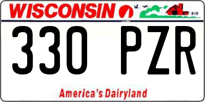 WI license plate 330PZR