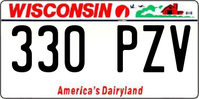 WI license plate 330PZV