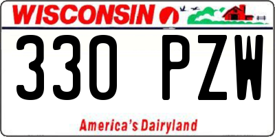 WI license plate 330PZW