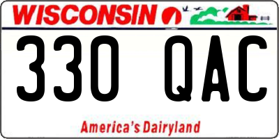 WI license plate 330QAC