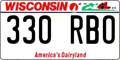 WI license plate 330RBO