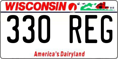 WI license plate 330REG