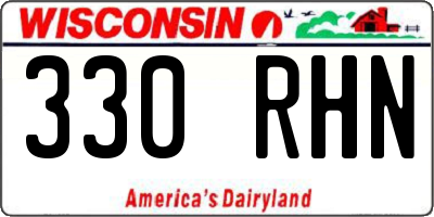 WI license plate 330RHN