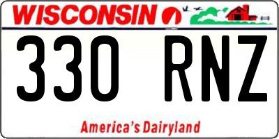 WI license plate 330RNZ