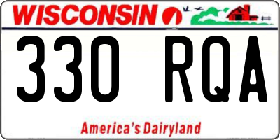 WI license plate 330RQA