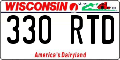WI license plate 330RTD