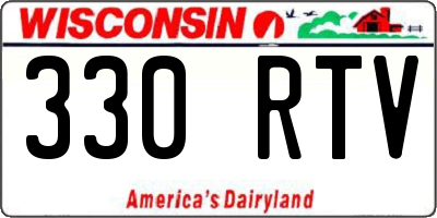 WI license plate 330RTV