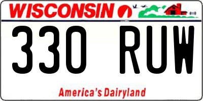 WI license plate 330RUW