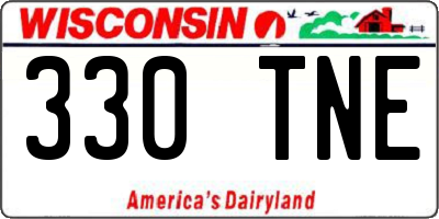 WI license plate 330TNE