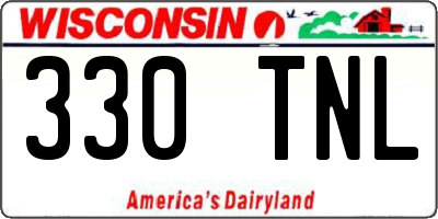 WI license plate 330TNL