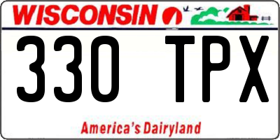 WI license plate 330TPX