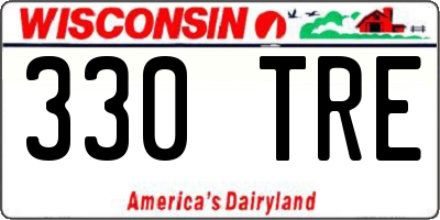 WI license plate 330TRE
