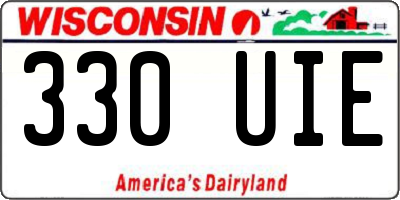 WI license plate 330UIE