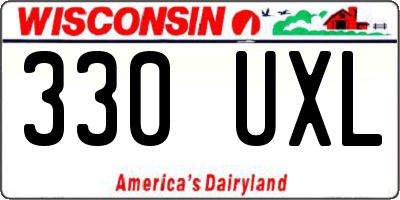 WI license plate 330UXL