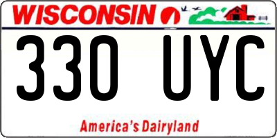WI license plate 330UYC