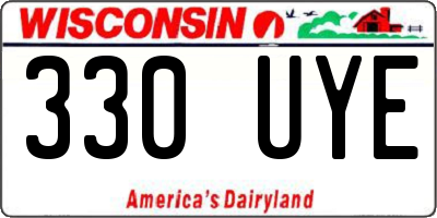 WI license plate 330UYE