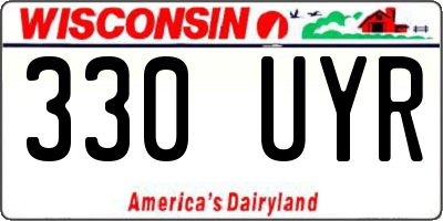 WI license plate 330UYR