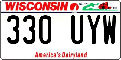 WI license plate 330UYW