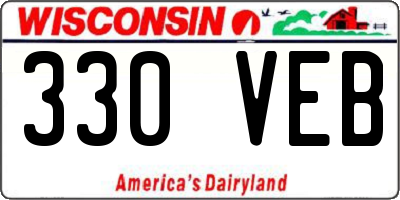 WI license plate 330VEB
