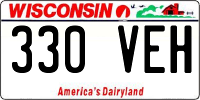 WI license plate 330VEH