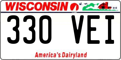 WI license plate 330VEI