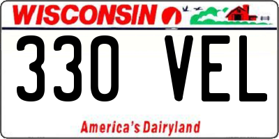 WI license plate 330VEL