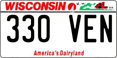 WI license plate 330VEN