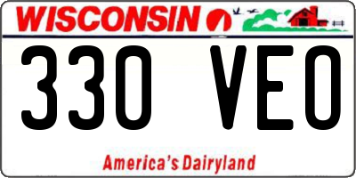WI license plate 330VEO