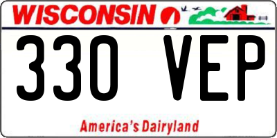 WI license plate 330VEP