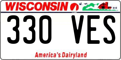 WI license plate 330VES