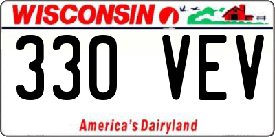 WI license plate 330VEV