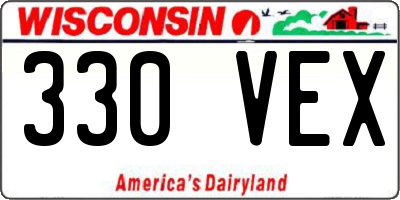 WI license plate 330VEX