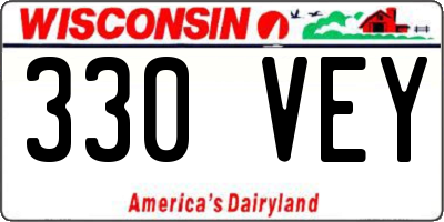 WI license plate 330VEY
