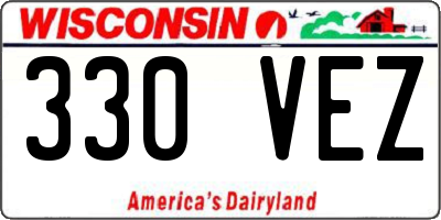 WI license plate 330VEZ