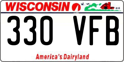 WI license plate 330VFB