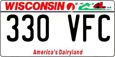 WI license plate 330VFC