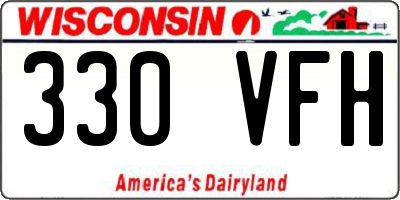 WI license plate 330VFH