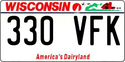 WI license plate 330VFK