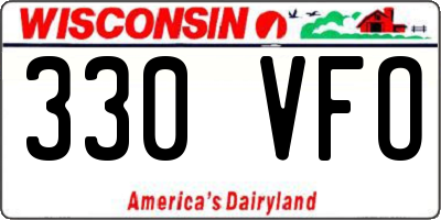 WI license plate 330VFO