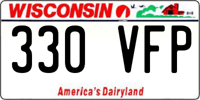 WI license plate 330VFP