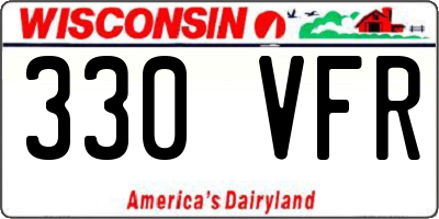 WI license plate 330VFR
