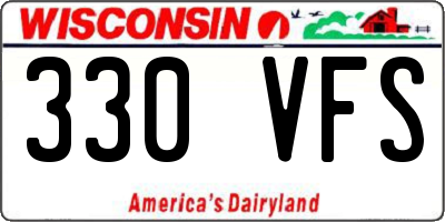 WI license plate 330VFS