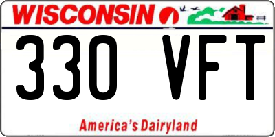 WI license plate 330VFT
