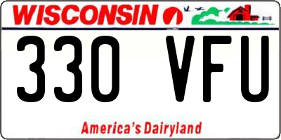 WI license plate 330VFU