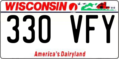 WI license plate 330VFY